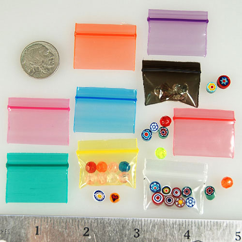 1000 Rainbow Apple Baggies Mini Zip lock Bags Assorted 10 Colors