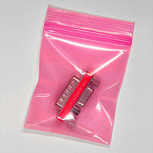 Pink Anti-Static Flat 2 Mil Poly Bags 1000/Case 6" x 8" 