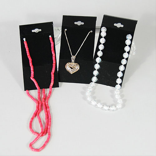 Necklace and Pendant Cards- 2 x 4- Plain- Black- Price per 100