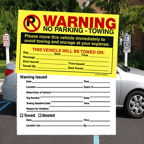 Parking Violation Stickers, Permanent 8" x 5"H 50/pack